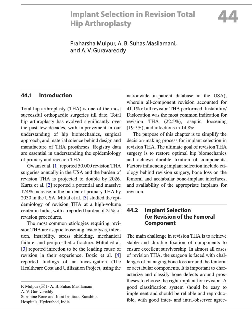 Implant Selection in Revision Total Hip Arthroplasty — chapter opening page