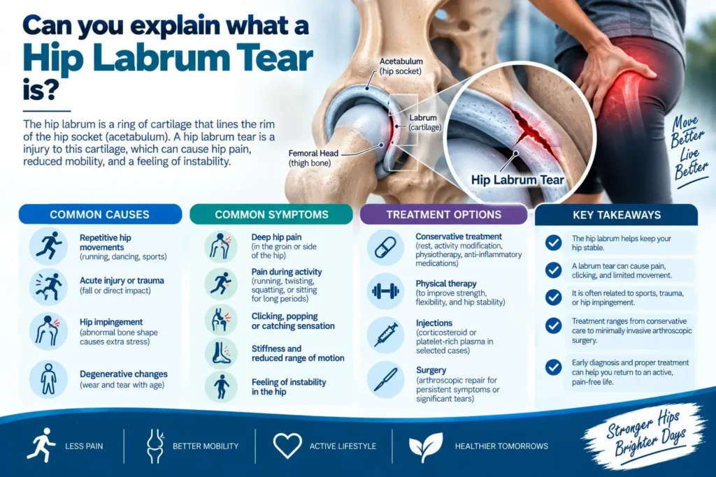 Can you explain what a hip labrum tear is