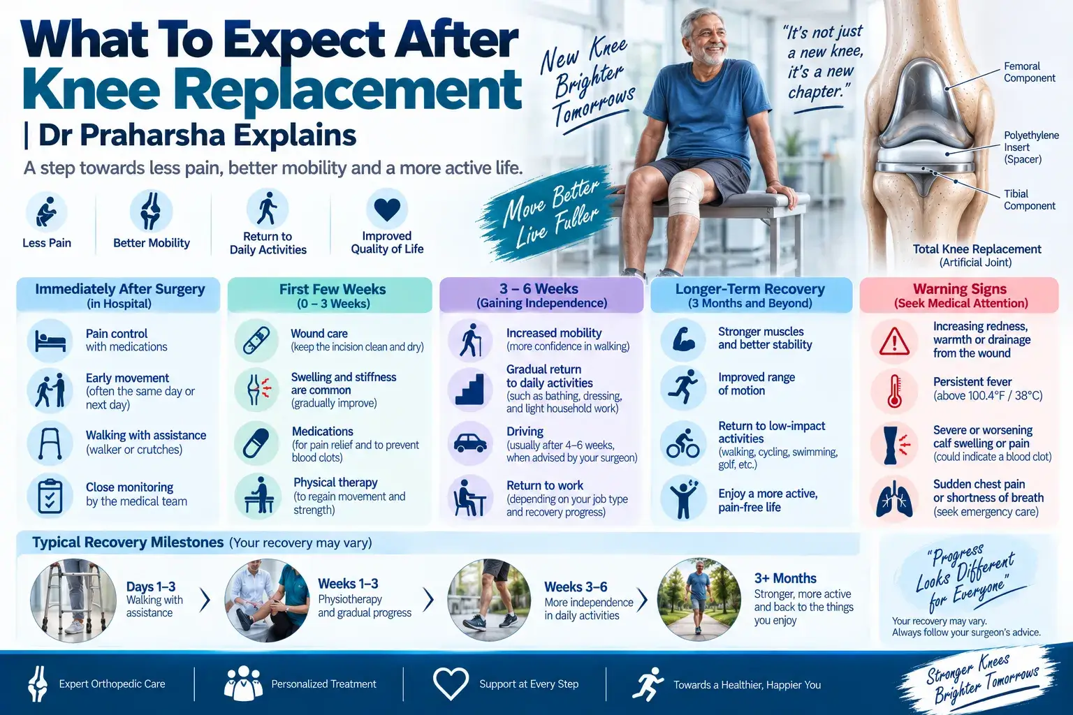 What To Expect After Knee Replacement | Dr Praharsha Explains